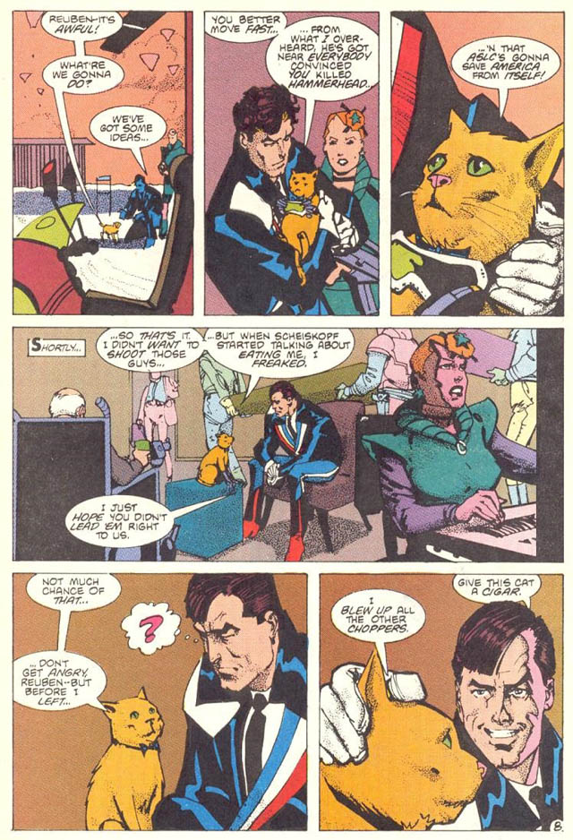 Comic Book Cats, number three: American Flagg #10 – First Comics News